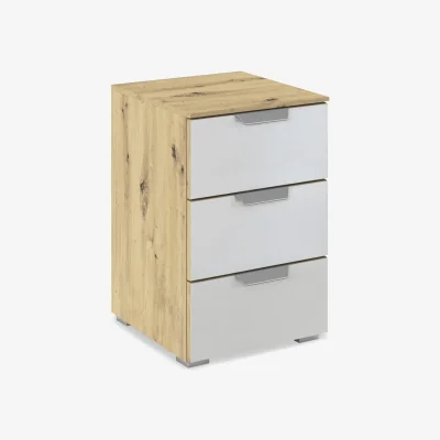 Furniture Village Rauch - Freja 3 Drawer Glass Bedside Cabinet