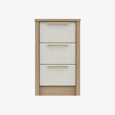 Furniture Village London Bedrooms - Chelsea 3 Drawer Bedside Cabinet with Gold Handles