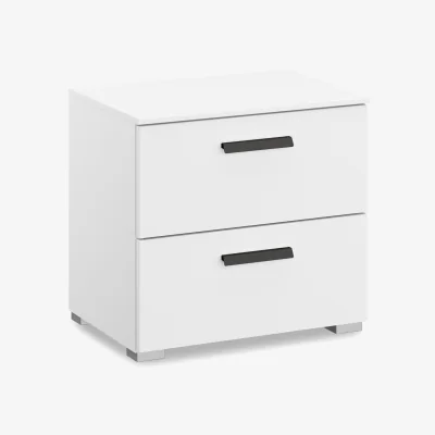 Furniture Village Rauch - Dante 2 Drawer Décor Bedside Cabinet - Alpine White