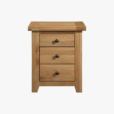 Furniture Village Furnitureland - California 3 Drawer Bedside Table - Brown