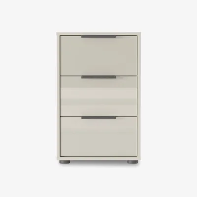 Furniture Village Wiemann - Instinct 40cm 3 Drawer Glass Bedside Cabinet - Bedroom Furniture - In Time for Christmas