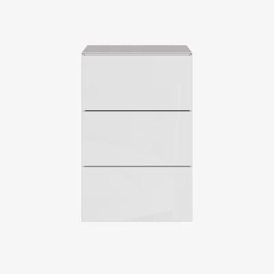 Furniture Village Andor 3 Drawer Bedside Cabinet with Wireless Charger - White