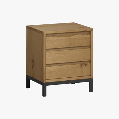 Furniture Village Jagger 3 Drawer Bedside Table - Brown - By Furniture Village