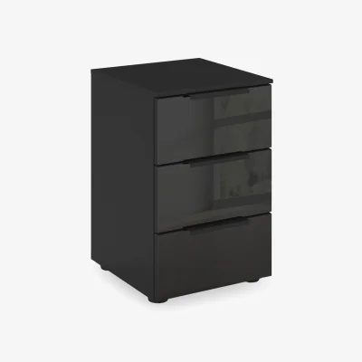 Furniture Village Rauch - Haven 3 Drawer Décor Bedside Cabinet with Glass Front