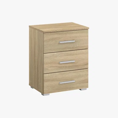 Furniture Village Rauch - Solo 3 Drawer Bedside Chest - Brown