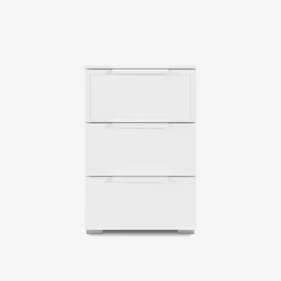 Furniture Village Rauch - Cadre 3 Drawer Bedside Cabinet - Alpine White
