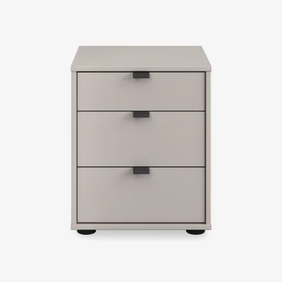 Furniture Village Wiemann - Tullio 3 Drawer Bedside Cabinet - Pebble Grey