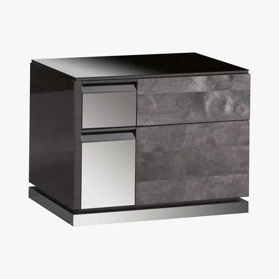 Furniture Village ALF - Avellino Bedside Cabinet Right Hand Facing - 65-cm - Black