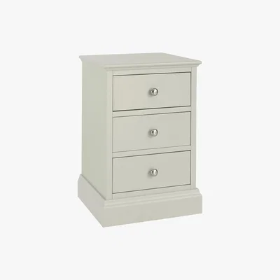 Furniture Village Faye 3 Drawer Bedside Table - Grey