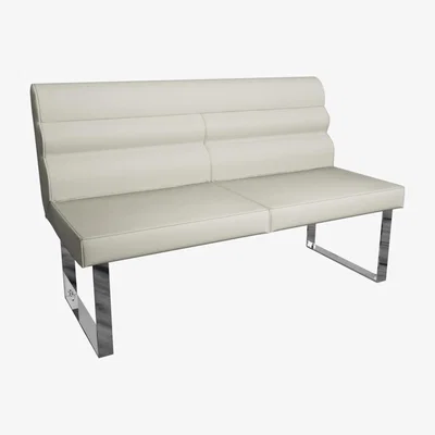 Furniture123 Taupe Faux Leather High Back Dining Bench - Arabella