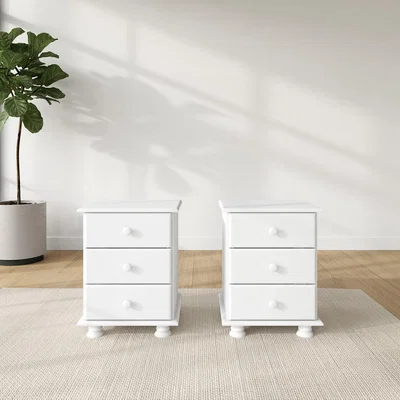 Furniture123 White Pair of Bedside Tables - Hamilton