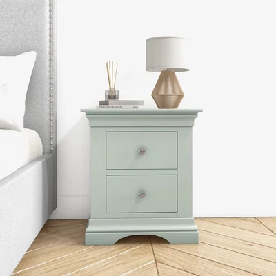 Furniture123 Sage Two Drawer Bedside Table - Olivia