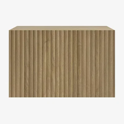 Furniture123 Wide Oak Floating Bedside Table with Storage - Hazel
