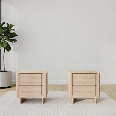Furniture123 Light Wood Pair of Bedside Tables - Emile Sustainable Furniture