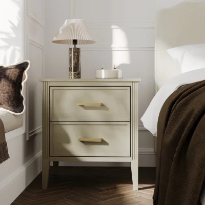 Furniture123 Light Wood 2 Drawer Bedside - Delilah