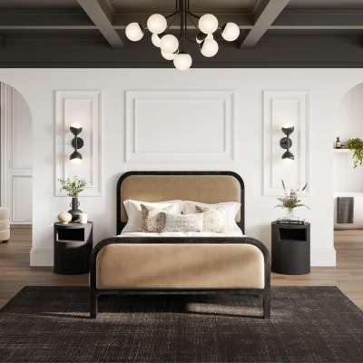 Furniture123 Matt Black Bedside - Yori - LPD