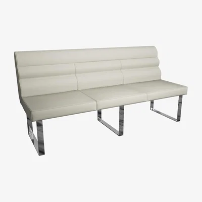Furniture123 Large Taupe Faux Leather High Back Dining Bench - Arabella