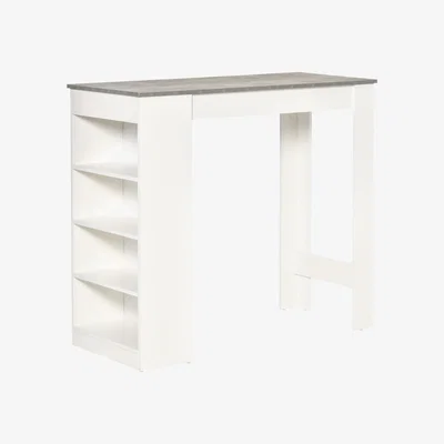 Furniture123 White Bar Table with Storage - Seats 2 - Ryder