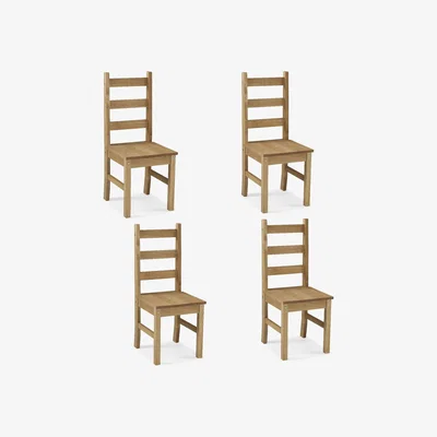 Furniture123 Set of 4 Solid Pine Dining Chairs - Emerson