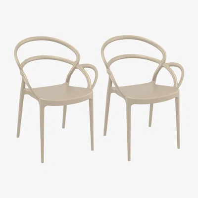 Furniture123 Mila Taupe Dining Chair- Set of 2