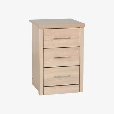 Furniture123 Seconique Lisbon Oak Effect 3 Drawer Bedside Chest