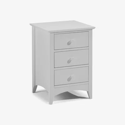 Furniture123 Julian Bowen Cameo 3 Drawer Bedside Table in Dove Grey