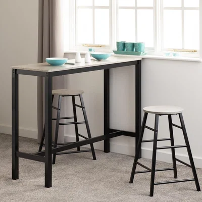 Furniture123 Concrete Effect Bar Table and Stools Set - Seats 2 - Athens