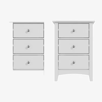 Furniture123 Grey Pair of Bedside Tables - Finch