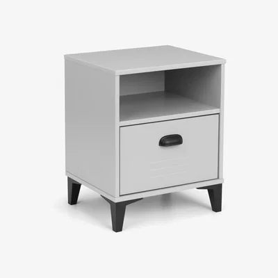 Furniture123 Grey Bedside Table with Storage Drawer - Julian Bowen
