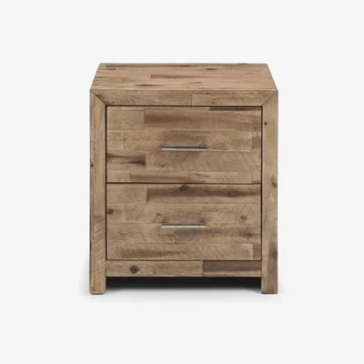 Furniture123 Julian Bowen Oak 2 Drawer Bedside Table - Hoxton