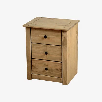 Furniture123 Seconique Panama Solid Pine 3 Drawer Bedside Table