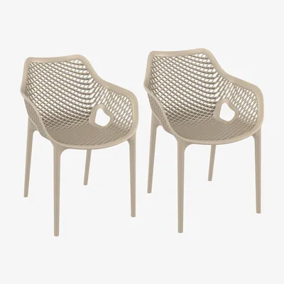 Furniture123 Spring Taupe Dining Armchair - Set of 2
