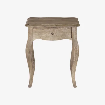 Feather & Black Sienna Bedside Table, Weathered Oak