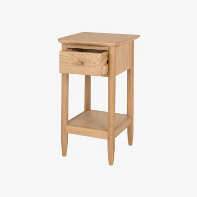 Feather & Black Teramo Compact Bedside Table by Ercol, Pale Oak