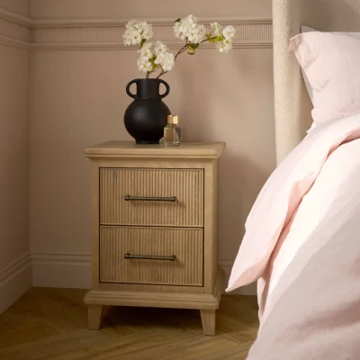 Feather & Black Lydia Bedside Chest, Washed Oak