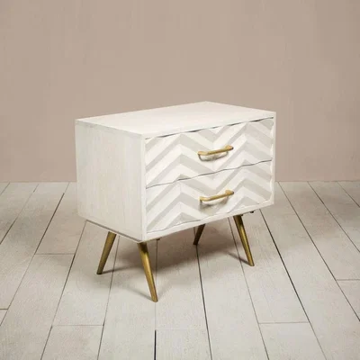 Graham & Green Ariella Chevron Large Bedside Table