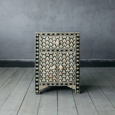 Graham & Green Beaumont Bone Inlay Bedside Table