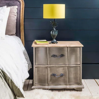 Graham & Green Florence Grey Wooden Bedside Table