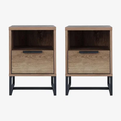 Habitat Habitat Nomad 2 Bedside Tables Set - Oak Effect