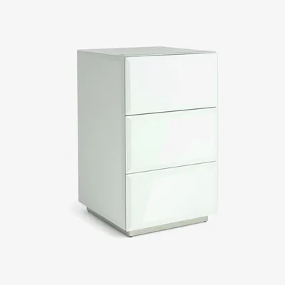 Habitat Habitat Mayfair 3 Drawer Bedside Table - White Glass
