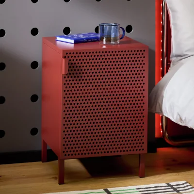 Habitat Habitat Landan 1 Door Bedside Table - Burgundy