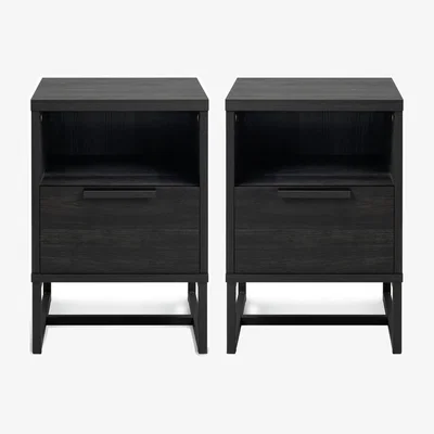 Habitat Habitat Nomad 2 Bedside Tables Set - Anthracite