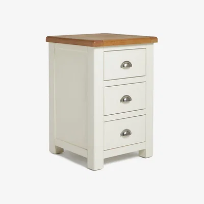 Habitat Habitat Kent 3 Drawer Bedside Table - Cream & Oak