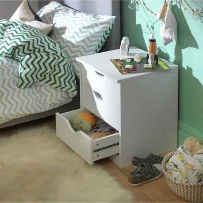 Habitat Habitat Kids Pagnell 3 Drawers Bedside Table -White