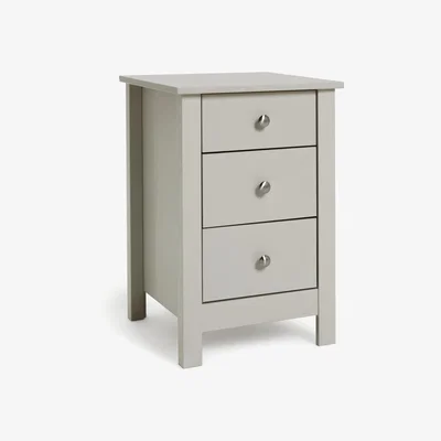 Habitat Habitat Osaka 3 Drawer Bedside Table - Soft Grey