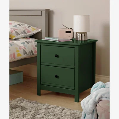Habitat Habitat Brooklyn 2 Drawer Bedside Table - Green