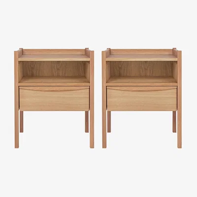 Habitat Habitat Derwent 2 Bedside Table Set - Oak