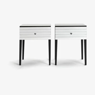Habitat Habitat Hepburn Mirror 2 Bedside Table Set - Black