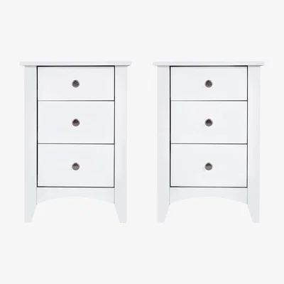 Habitat Habitat Minato 2 Bedside Tables Set - White