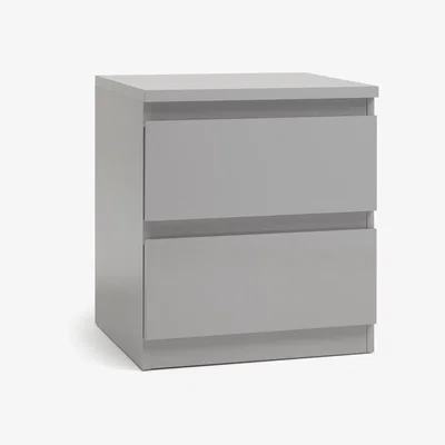 Habitat Habitat Jenson Gloss 2 Bedside Tables Set - Grey